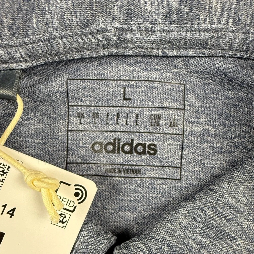 Adidas A582 HTR Polo Mens Large Collegiate Navy Melange Golf Shirt‎ HS0814 NWT